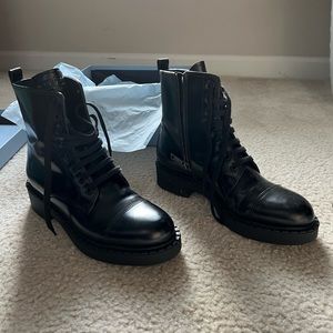 Black Prada Lug Sole Boots